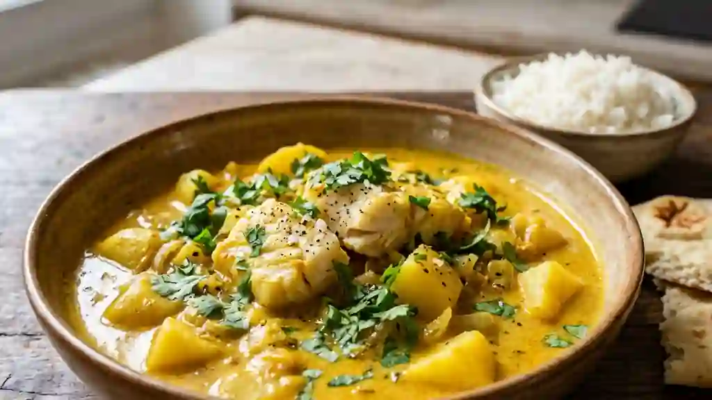 Curry de poisson blanc onctueux au coco - Photo de présentation