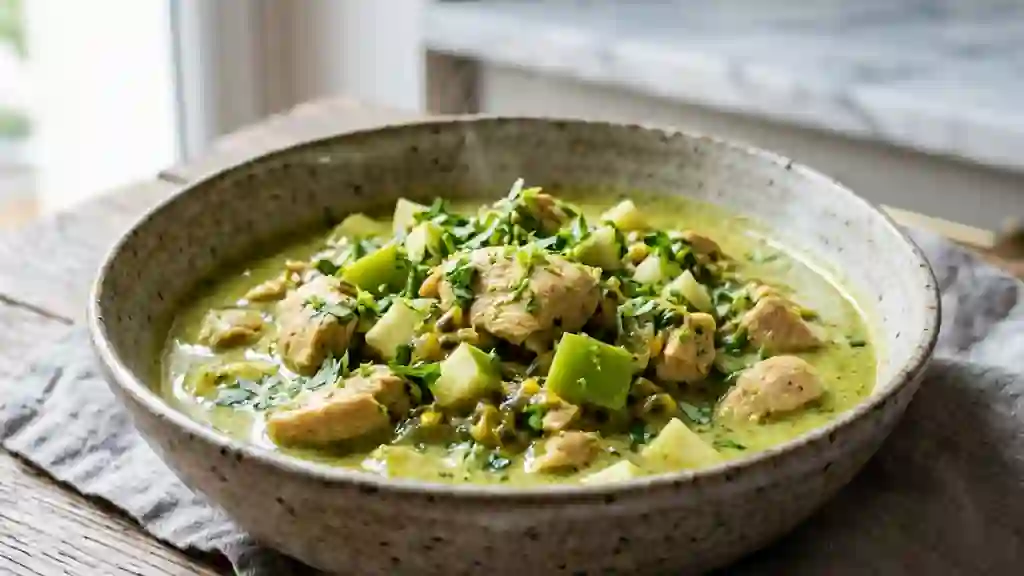 Poulet coco-passion et sa pomme verte croquante - Photo de présentation