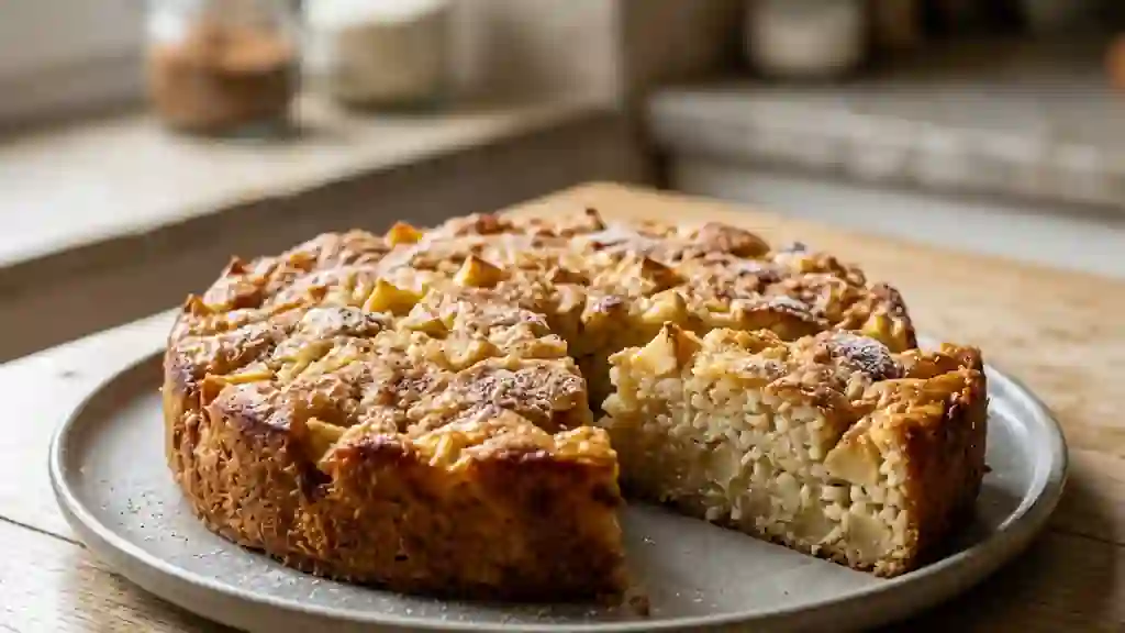 Gâteau de riz crémeux aux pommes et cannelle - Photo de présentation