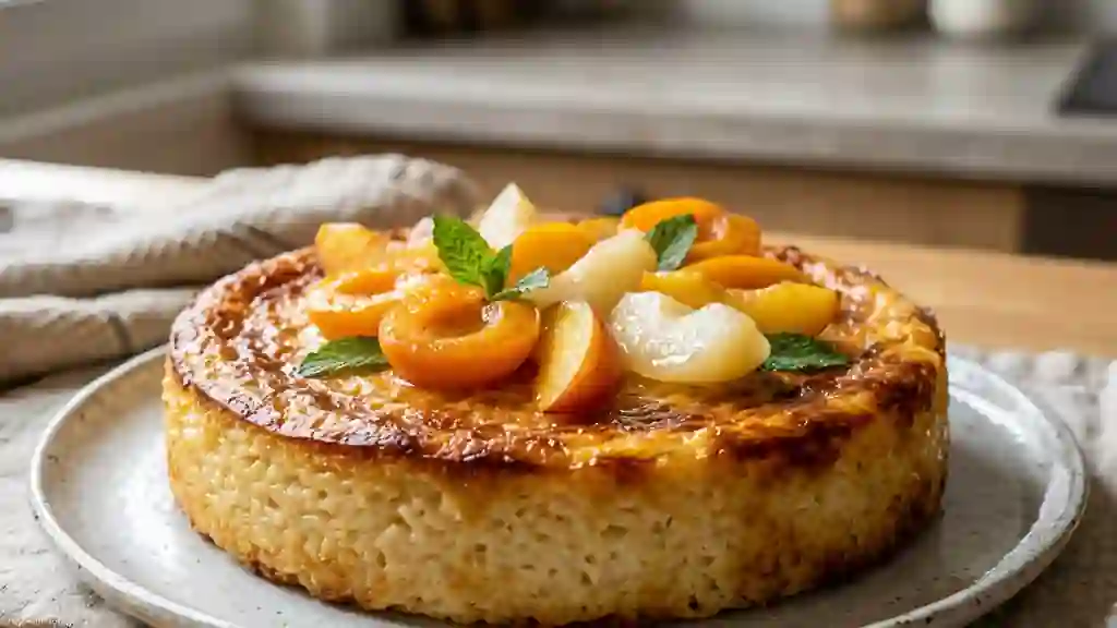 Gâteau de riz crémeux aux fruits fondants - Photo de présentation