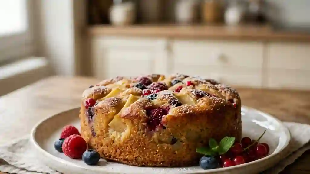Gâteau de semoule crémeux aux fruits fondants - Photo de présentation