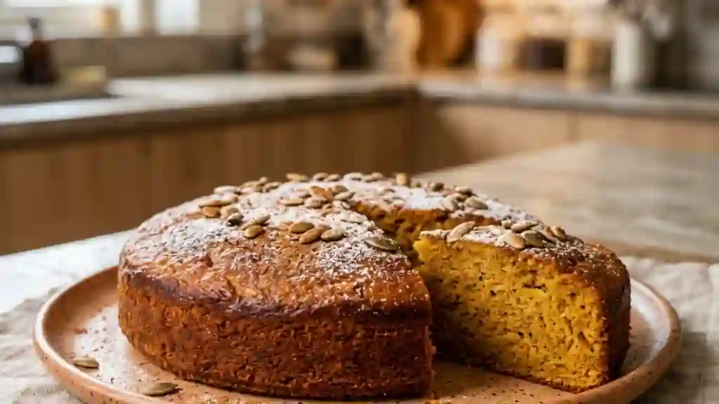 Gâteau fondant au potiron et à la cannelle - Photo de présentation