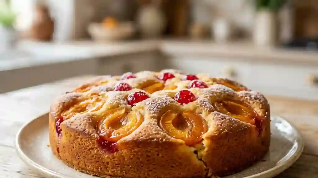 Moelleux fondant aux abricots et cerises - Photo de présentation