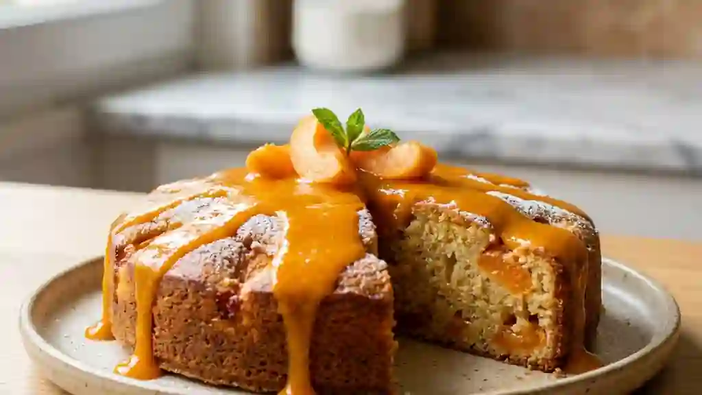 Fondant aux abricots et son coulis intense - Photo de présentation