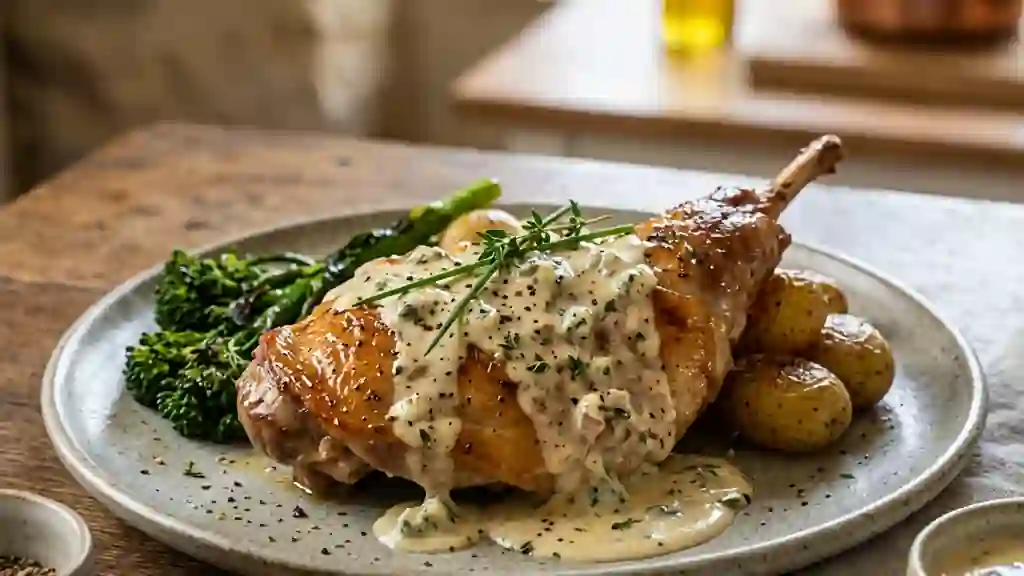 Lapin fondant à la crème de Roquefort - Photo de présentation