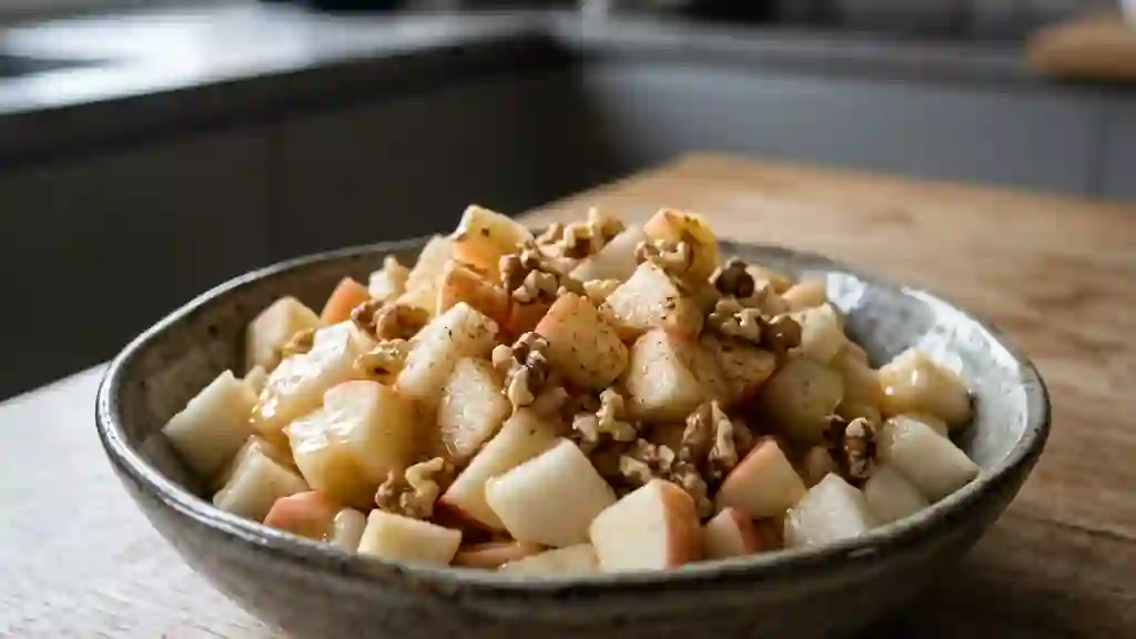 Méli-mélo croquant pommes, poires et noix - Photo de présentation