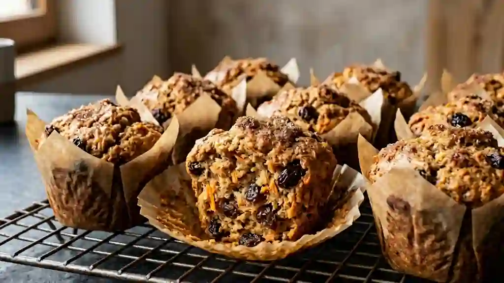 Muffins fondants carotte et raisins secs - Photo de présentation