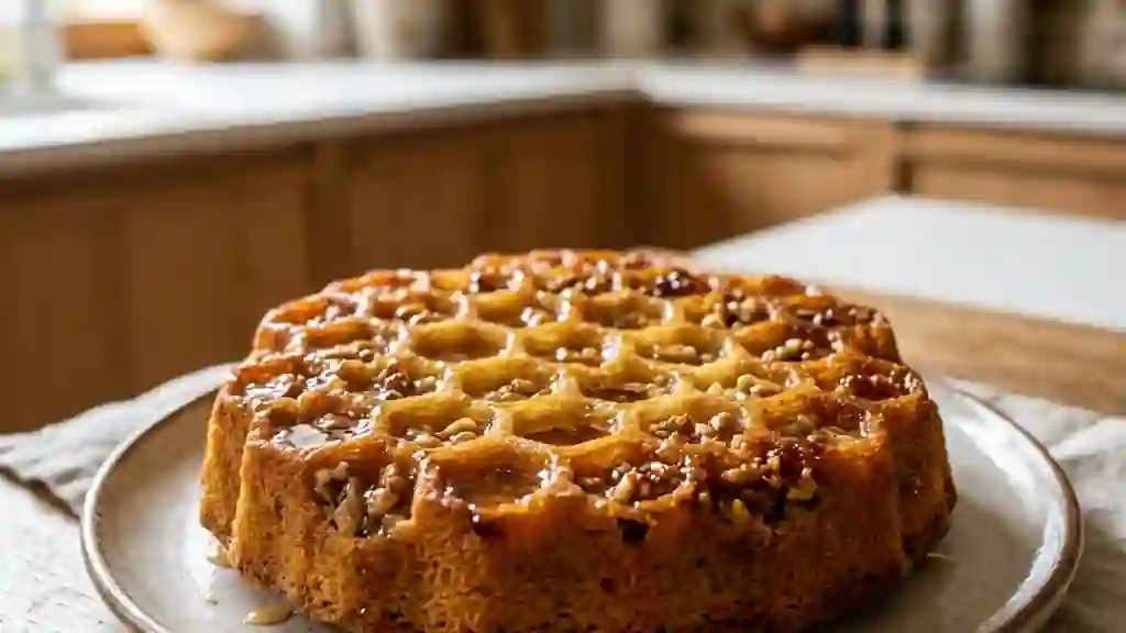 Nids d'abeilles fondants au miel et éclats de noix - Photo de présentation