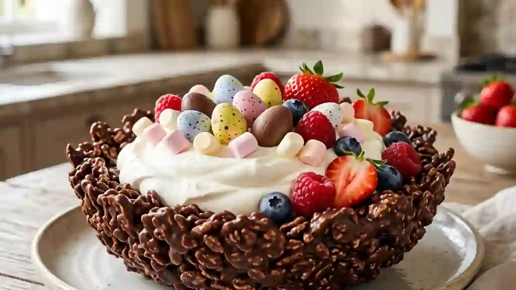 Nid de Pâques Chocolat et Fruits Rouges - Photo de présentation