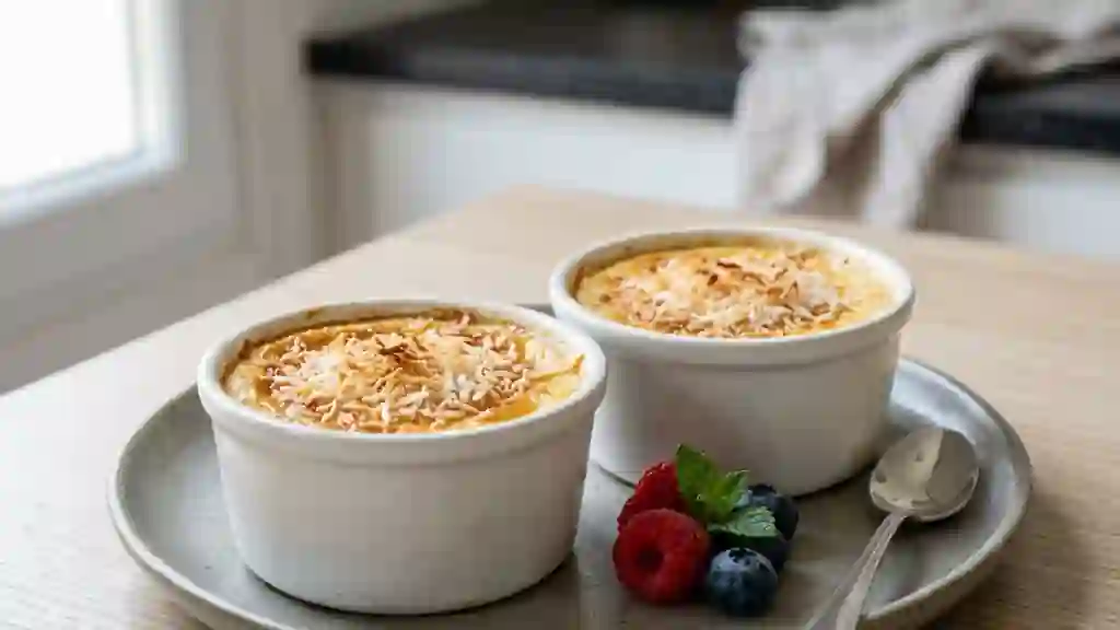 Flans fondants au lait de coco - Photo de présentation