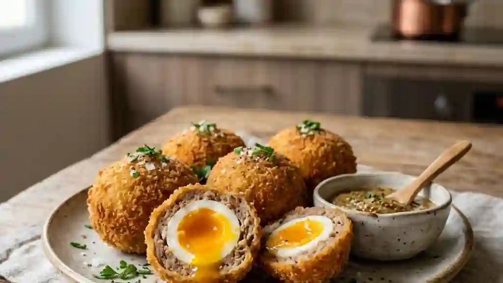 Mini œufs écossais au cœur fondant - Photo de présentation