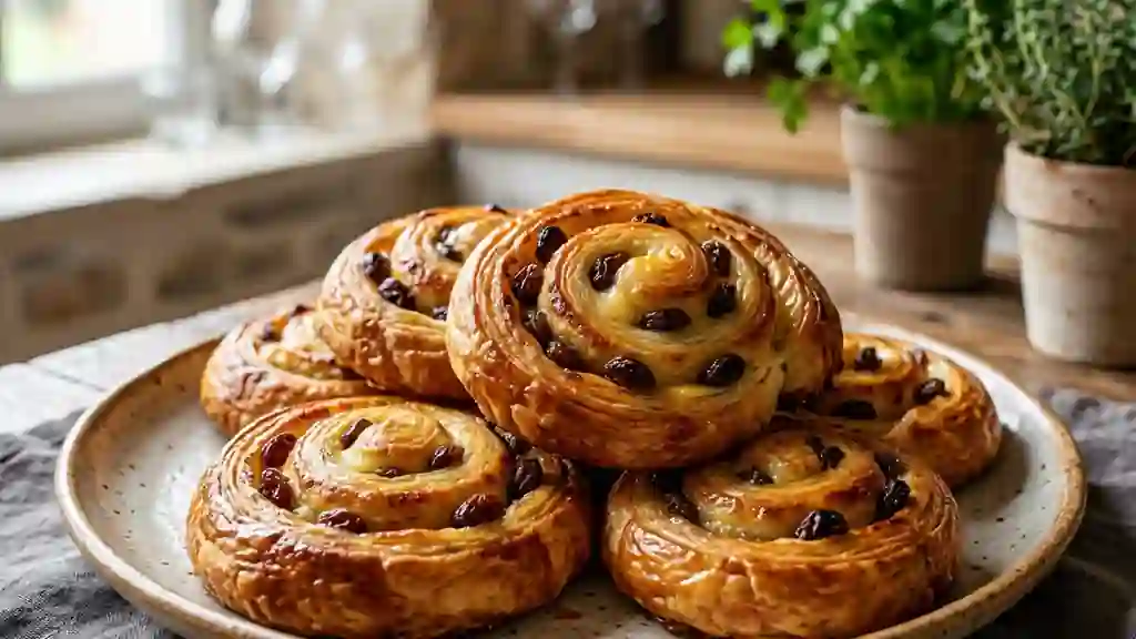 Pains aux raisins briochés et dorés - Photo de présentation