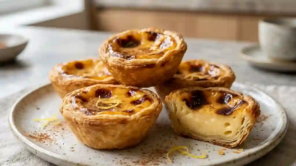 Pasteis de nata fondants et feuilletés - Photo de présentation