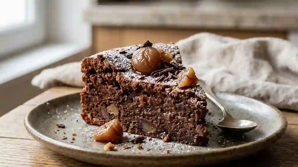 Pavé Fondant Marrons et Chocolat Noir - Photo de présentation