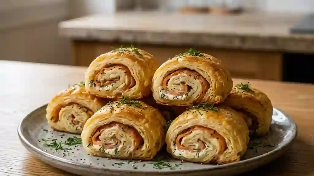 Croustillants feuilletés au saumon et aneth - Photo de présentation