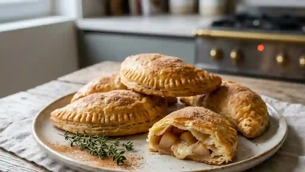 Chaussons croustillants poire et carré frais - Photo de présentation