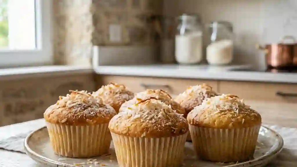 Petits gâteaux coco fondants et dorés - Photo de présentation