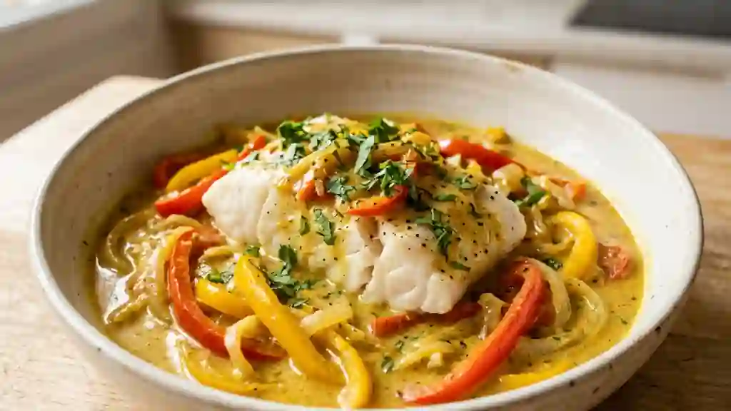 Poisson fondant au coco et curry - Photo de présentation