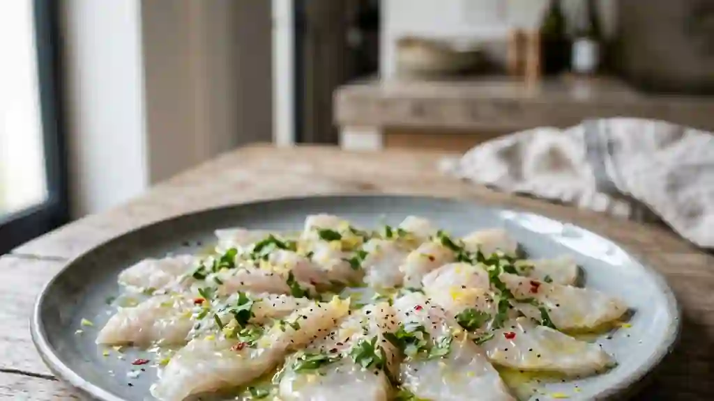 Poisson cru mariné au citron et coriandre - Photo de présentation