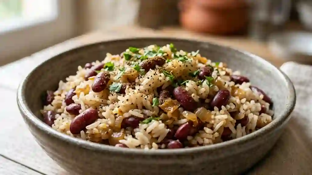 Riz fondant aux haricots rouges et cumin - Photo de présentation