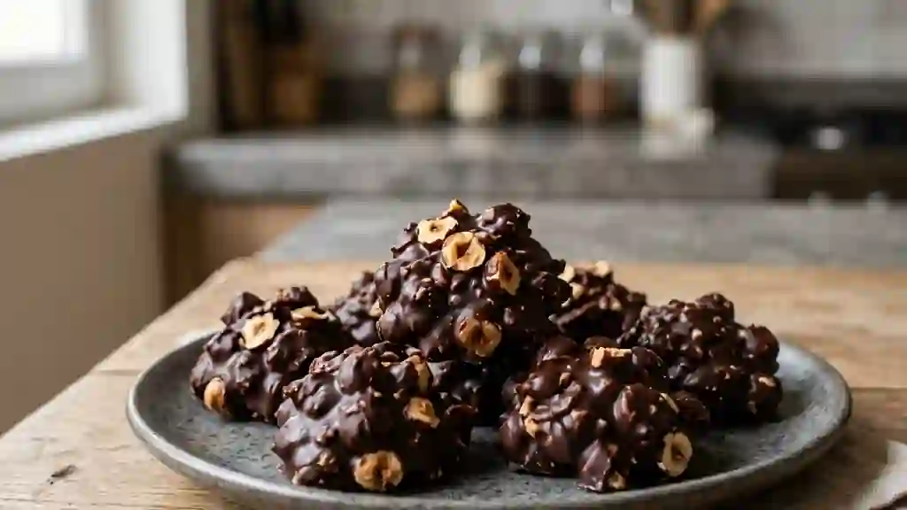 Rochers Noisettes et Chocolat Noir Croquants - Photo de présentation