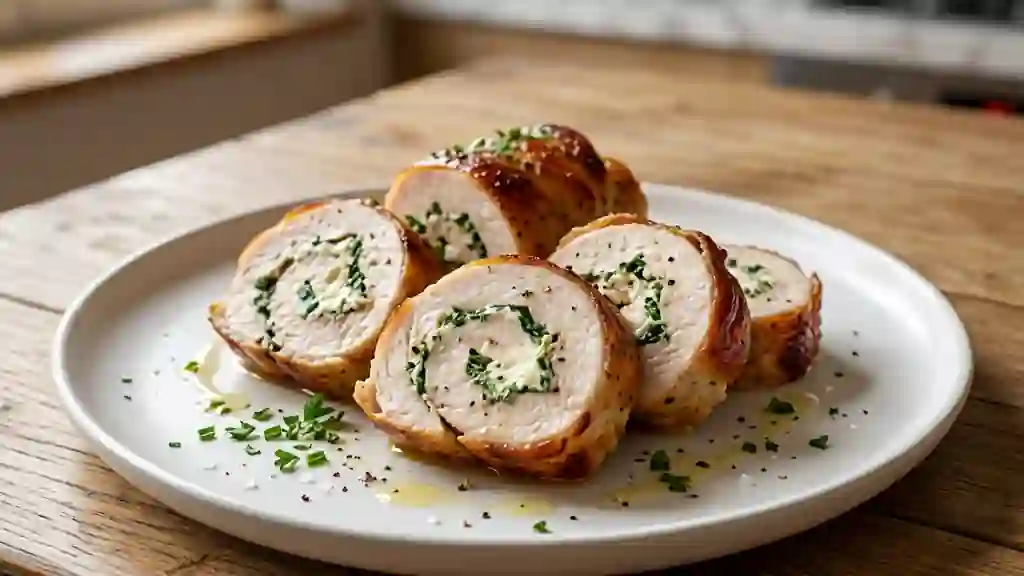 Roulés de dinde fondants aux herbes - Photo de présentation