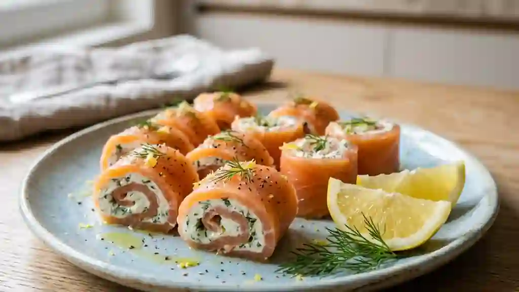 Roulés de saumon fondants au fromage frais - Photo de présentation
