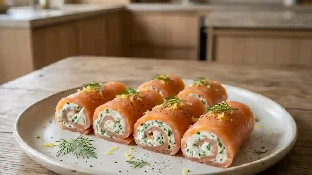 Roulés de saumon fondants au fromage citronné - Photo de présentation