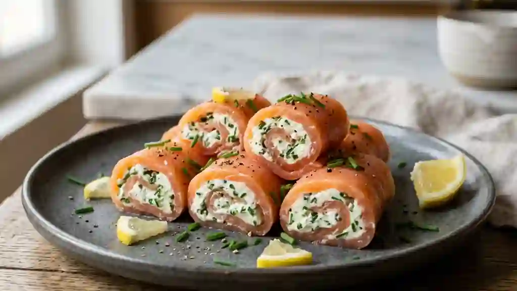 Bouchées fondantes au saumon fumé et ciboulette - Photo de présentation
