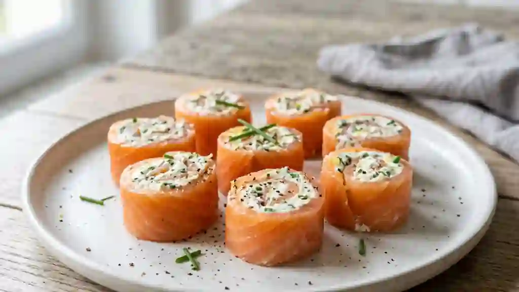 Roulés de saumon fondants au fromage frais - Photo de présentation