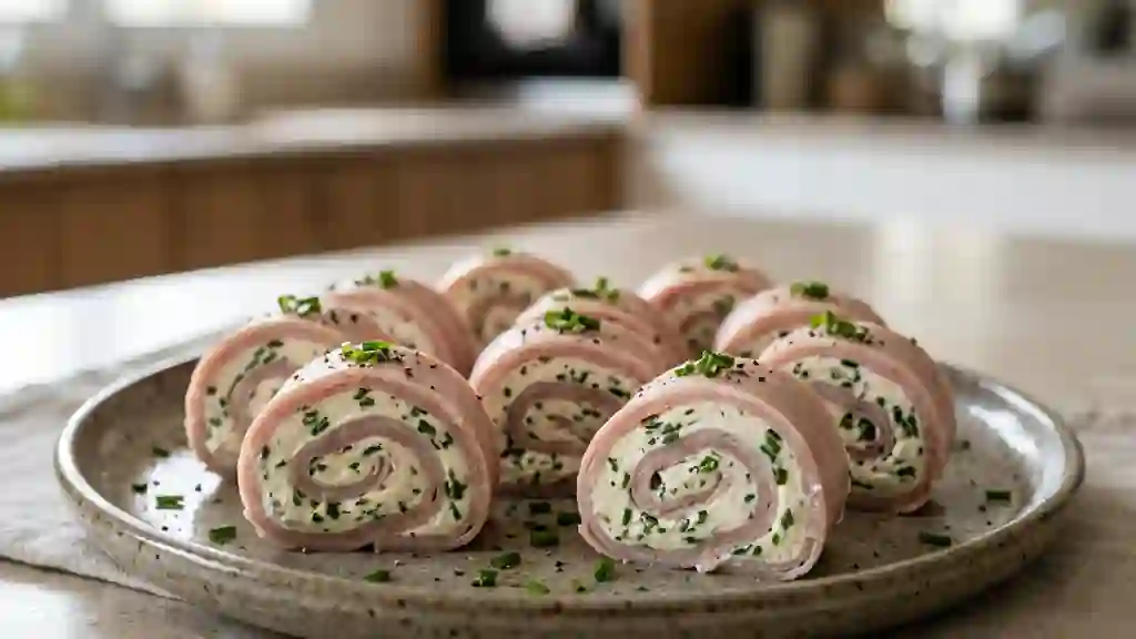 Roulés de jambon fondants à la ciboulette - Photo de présentation