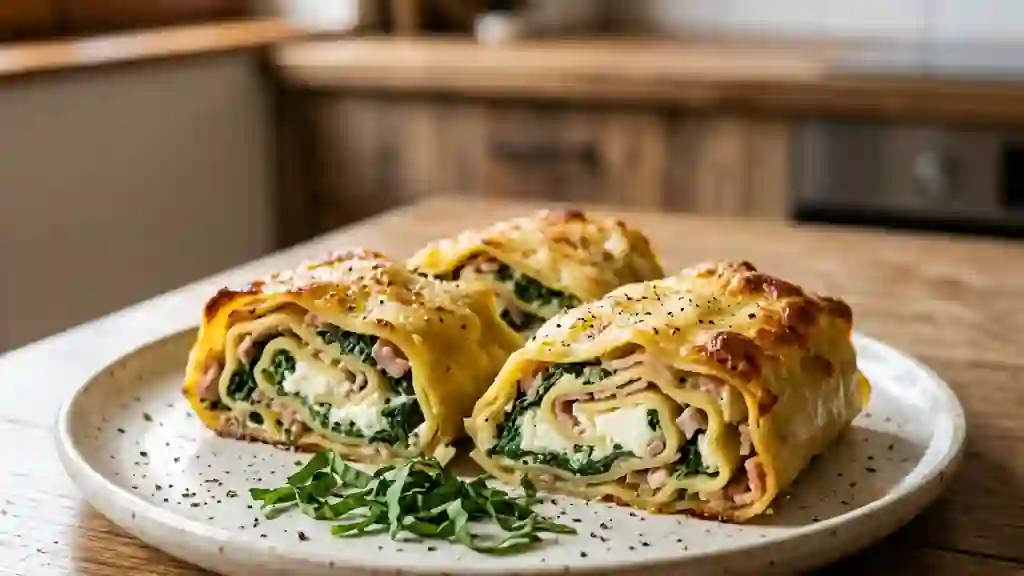 Roulés de lasagnes fondants au Carré Frais - Photo de présentation