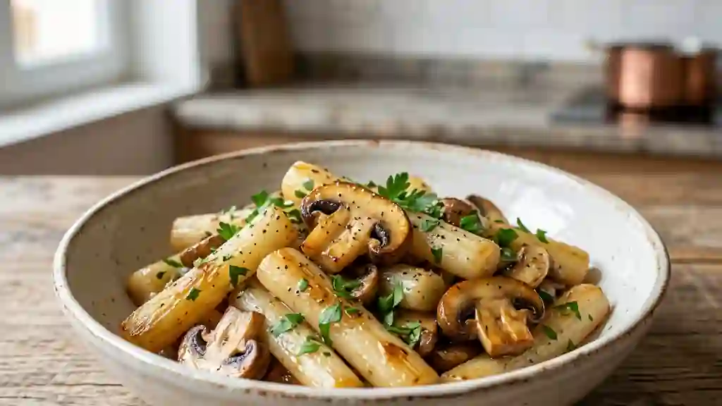 Poêlée de Salsifis Fondants aux Champignons - Photo de présentation
