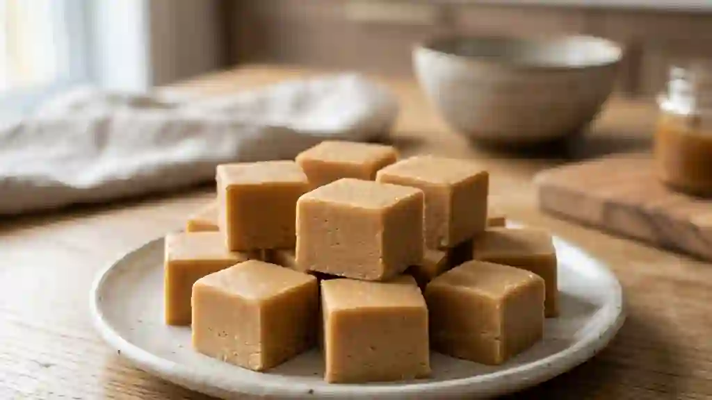 Carrés de sucre à la crème fondants et beurrés - Photo de présentation