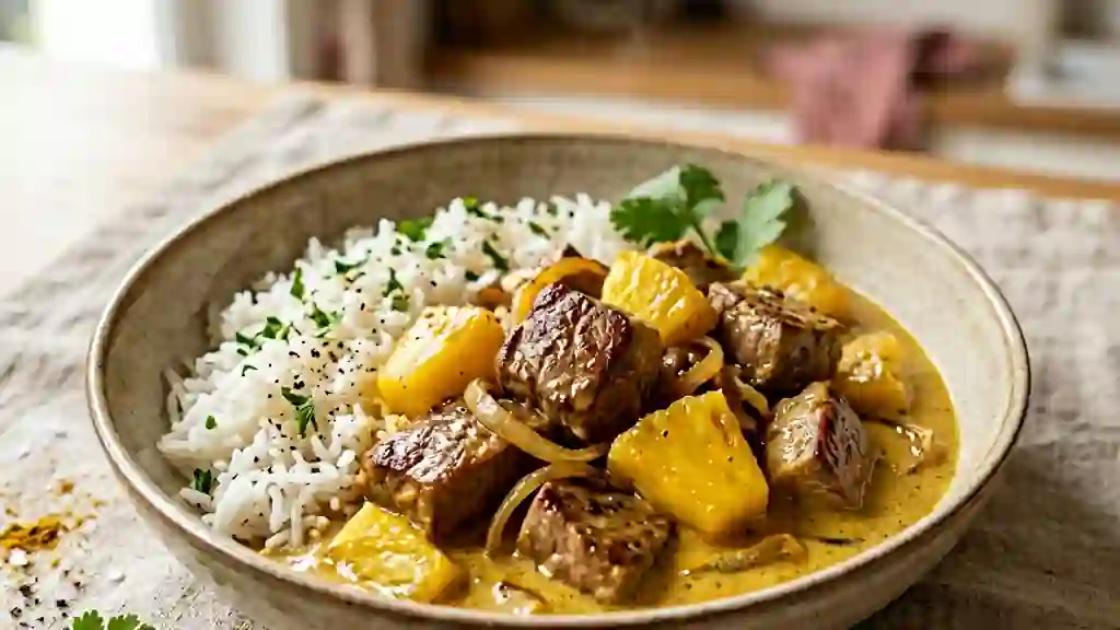 Veau fondant à l'ananas et coco - Photo de présentation