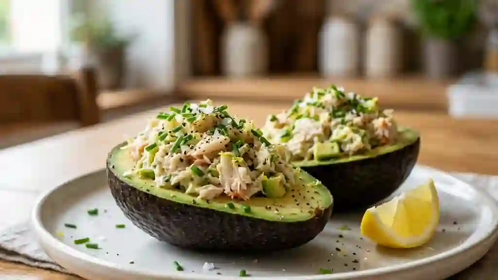 Avocats fondants au crabe et ciboulette - Photo de présentation