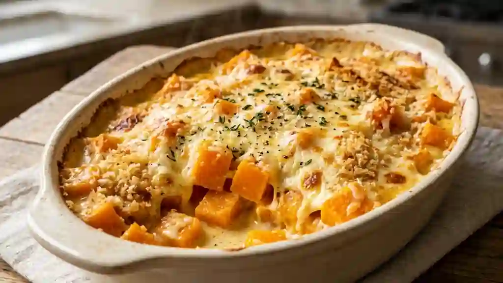 Dés de potiron fondants, gratinés et croustillants - Photo de présentation