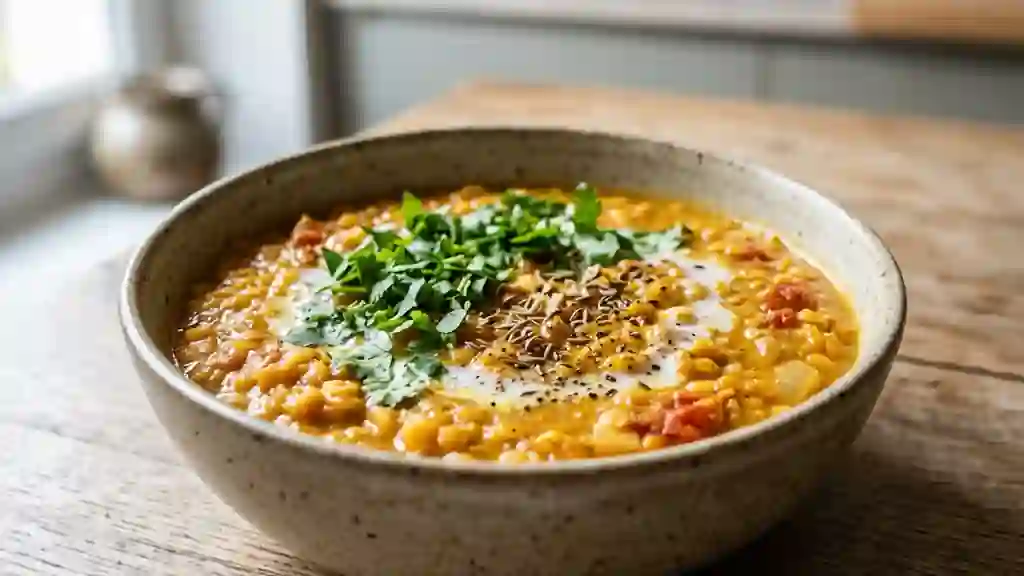 Dhal onctueux aux lentilles corail et coco - Photo de présentation