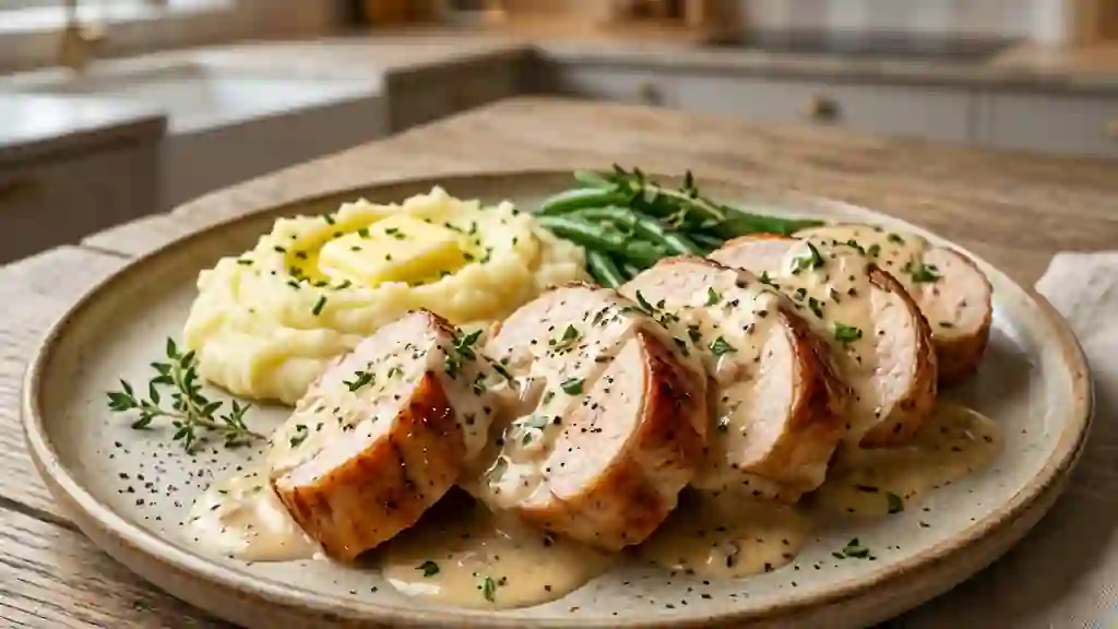 Dinde Maringot à la crème et moutarde - Photo de présentation