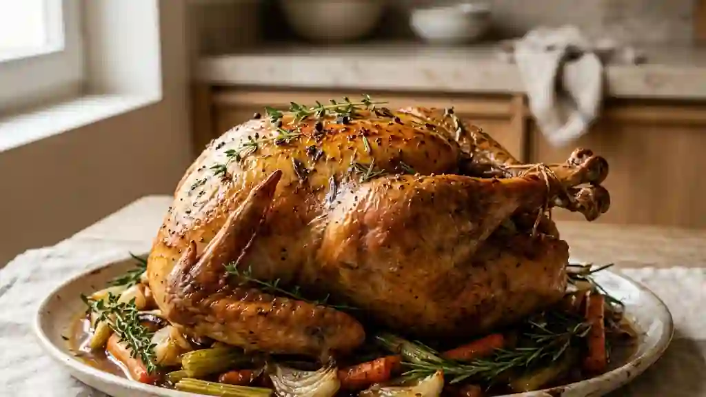 Dinde de Thanksgiving au Beurre d'Herbes - Photo de présentation