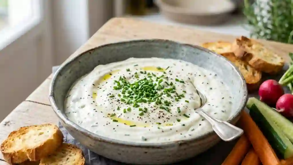 Dip onctueux au St Moret et ciboulette - Photo de présentation