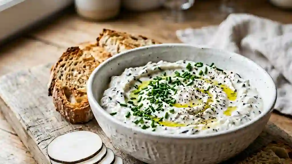 Dip de radis noir piquant et crémeux - Photo de présentation