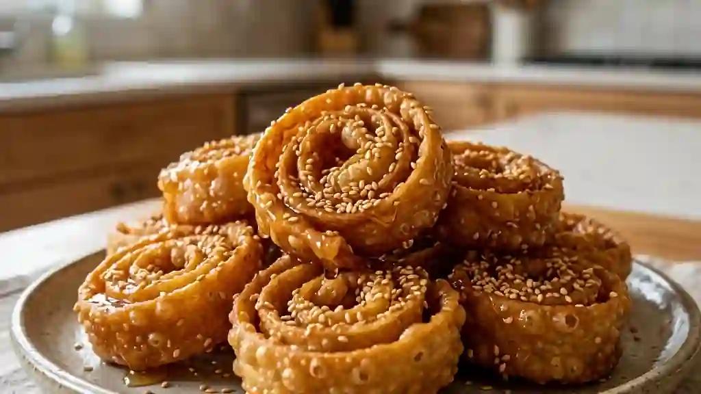 Diples grecs croustillants au miel et sésame - Photo de présentation
