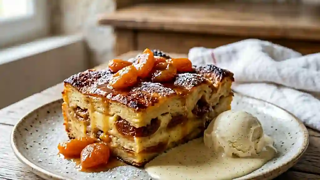 Diplomate fondant aux abricots et rhum ambré - Photo de présentation