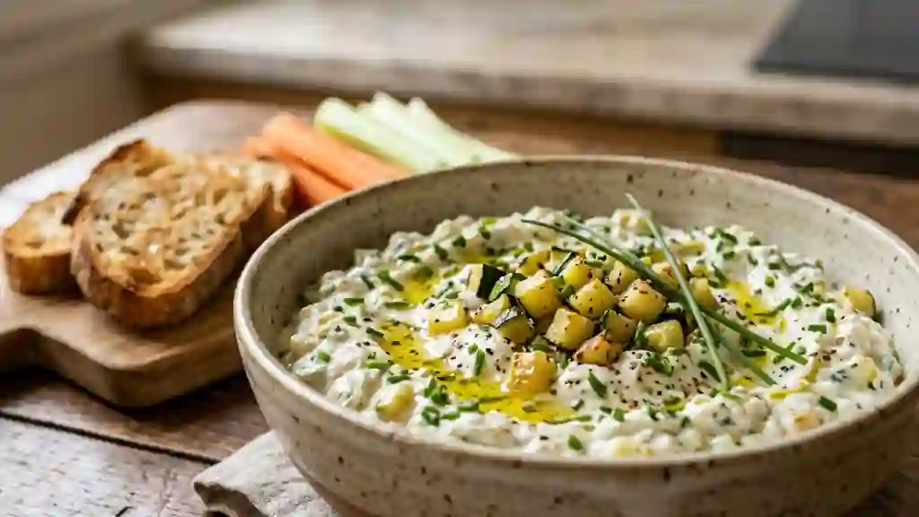 Dip crémeux aux courgettes et ail frais - Photo de présentation