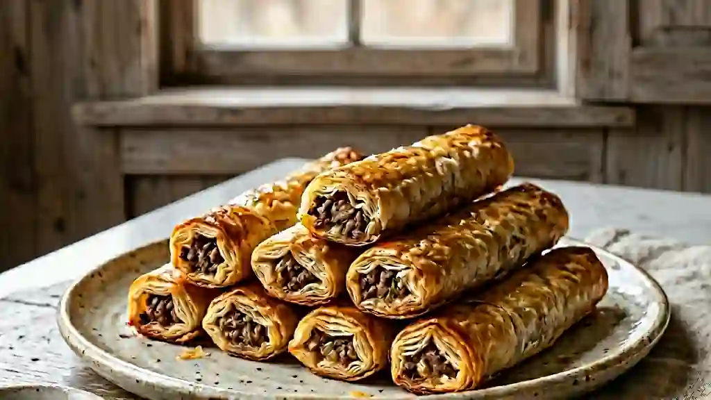 Doigts de Fatma croustillants à la viande épicée - Photo de présentation
