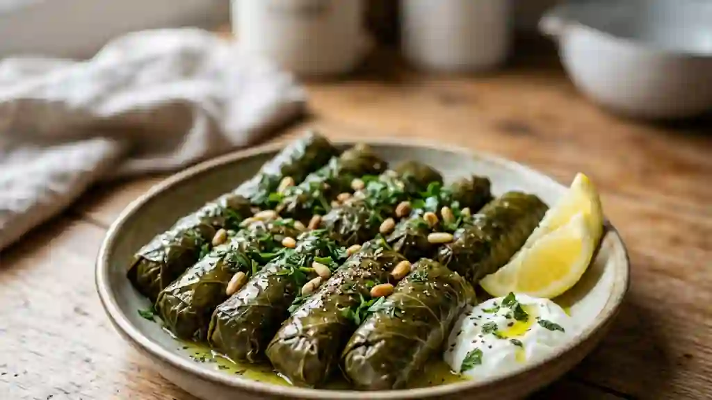 Dolmas fondants au riz citronné et herbes - Photo de présentation