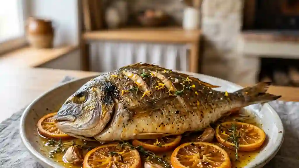 Dorade rôtie aux oranges et thym frais - Photo de présentation
