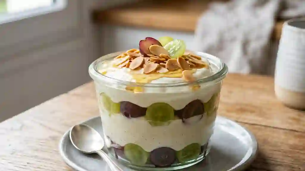 Verrine Fondante Raisin et Amandes Grillées - Photo de présentation
