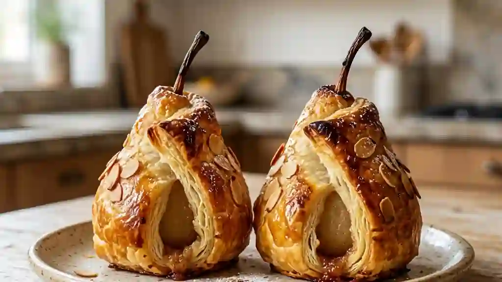 Douillons de poires fondants au cœur amande - Photo de présentation
